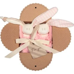 Coffret 2 Doudous HochetCoton Bio Keptin-jrLittle Toddel Rose 16cm - Doudou Bio