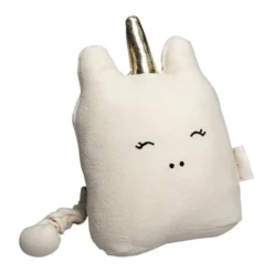 Coussin Boîte à Musique Licorne Blanche Fabelab® Coton Bio GOTS- Doudou Bio Scandinave