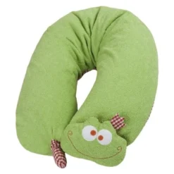 Coussin D'allaitement Efie Coton Bio Grenouille &Doudou Hochet Grenouille Amovible - Allaitement Bio Naturel Efie