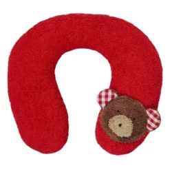 Coussin De Voyage Ours Tissu Éponge Et Vichy Efie® Coton Bio - Accessoires De Voyages Bébé Nomade