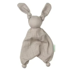 Doudou Bébé Coton Bio Floppy Mousseline Gris Argent Hoppa®- Doudou Certifié GOTS