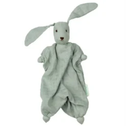 Doudou Bébé Coton Bio Tino Mousseline Vert D'eau Hoppa®- Doudou Bio GOTS