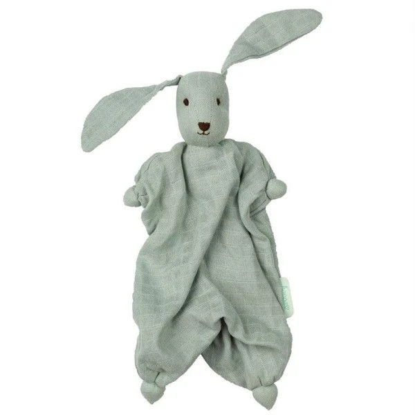 Doudou Bébé Coton Bio Tino Mousseline Vert D'eau Hoppa®- Doudou Bio GOTS 1 Doudou Bébé Coton Bio Tino Mousseline Vert D'eau Hoppa®- Doudou Bio GOTS