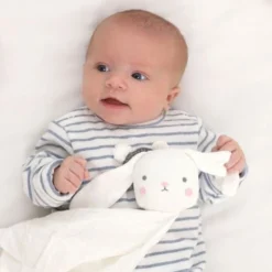 Doudou Mousseline De Coton Bio Lapin Albetta® 35 Cm - Lange Doudou -Jouets En Peluche Soldes doudou en mousseline de coton bio lapin albetta lange doudou 2