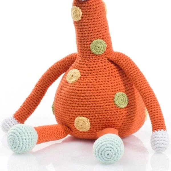 Doudou Girafe 32cm Pebble® Maille Crochet Coton Bio - Doudou Bébé Bio 2 Doudou Girafe 32cm Pebble® Maille Crochet Coton Bio - Doudou Bébé Bio – Image 2