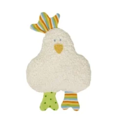 Doudou Hochet Poulette Colorée 21 Cm Coton Bio Efie®- Doudou Bio Naturel