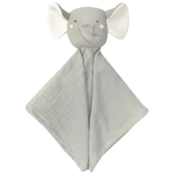 Doudou Plat Lange De Mousseline Eléphant Estelle Albetta® 35cm Coton Bio - Lange Doudou
