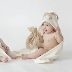 Doudou Lapin Bio Attache Tétine Wooly Organic® Coton Bio Beige 26cm - Doudou Bio GOTS -Jouets En Peluche Soldes doudou lapin bio attache tetine wooly organic coton bio beige 26cm doudou bio gots 2