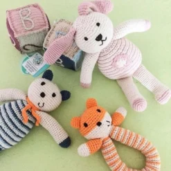 Doudou Lapine Rose Flower 28cm Pebble® Maille Crochet Coton Bio - Doudou Bébé Bio -Jouets En Peluche Soldes doudou lapine rose flower 28cm pebble maille crochet coton bio doudou bebe bio 2