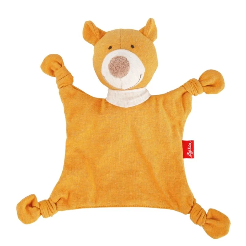 Doudou Naissance Petit Ours Plat à Nœuds Jersey De Coton Bio Jaune Ocre Sigikid® 19 Cm - Doudou Bébé 1 Doudou Naissance Petit Ours Plat à Nœuds Jersey De Coton Bio Jaune Ocre Sigikid® 19 Cm - Doudou Bébé