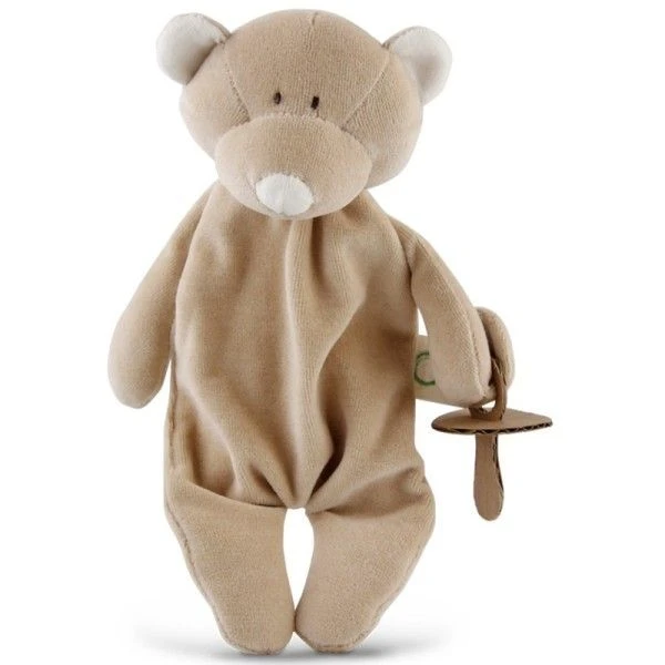 Doudou Ourson Bio Attache Tétine Wooly Organic® Coton Bio 25cm - Doudou Bio GOTS 1 Doudou Ourson Bio Attache Tétine Wooly Organic® Coton Bio 25cm - Doudou Bio GOTS