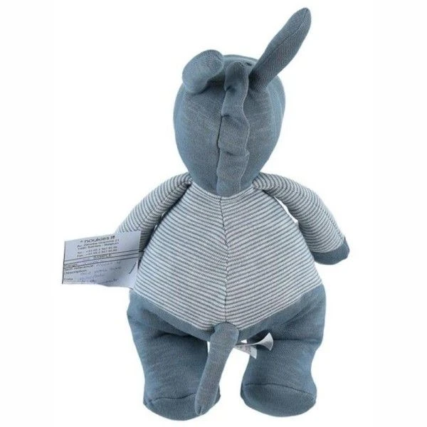 Doudou Peluche Coton Bio Âne Paco Bleu 32cm Noukie's® - Bébé Bio 3 Doudou Peluche Coton Bio Âne Paco Bleu 32cm Noukie's® - Bébé Bio – Image 3