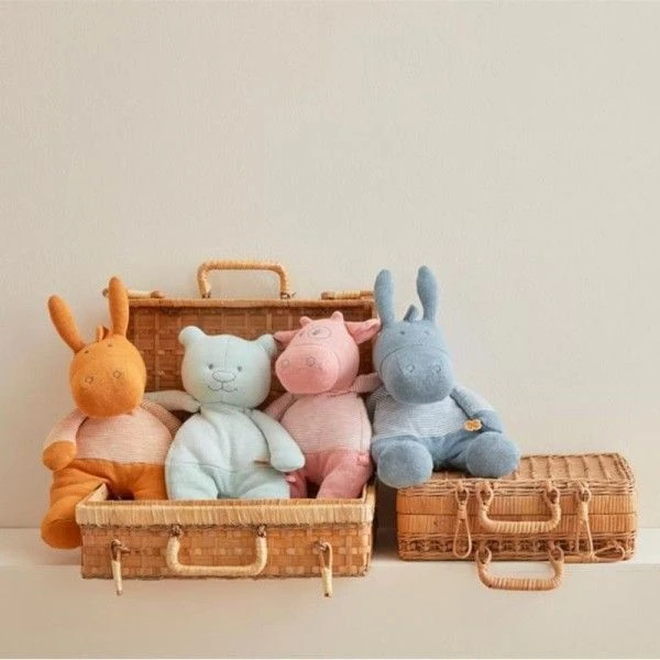 Doudou Peluche Coton Bio Âne Paco Bleu 32cm Noukie's® - Bébé Bio 4 Doudou Peluche Coton Bio Âne Paco Bleu 32cm Noukie's® - Bébé Bio – Image 4