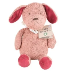 Doudou Peluche Coton Bio Chien 25 Cm Tikiri® Certifié GOTS -Jouet Bio