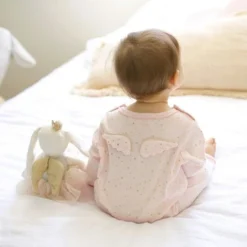 Poupée Lapine Danseuse Ange Tutu Rose Albetta® 35cm Coton Bio - Doudou Poupée -Jouets En Peluche Soldes doudou peluche en velours de coton bio lapine couronnee albetta doudou rondelets 2