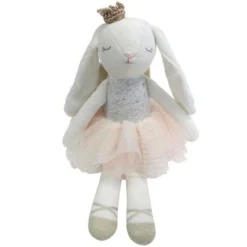 Poupée Lapine Danseuse Ange Tutu Rose Albetta® 35cm Coton Bio - Doudou Poupée