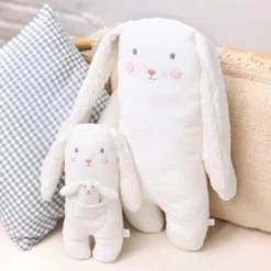 Doudou Peluche éponge De Coton Bio Lapin 44cm Albetta® - Doudou Rondelets -Jouets En Peluche Soldes doudou peluche eponge de coton bio lapin albetta doudou rondelets 1