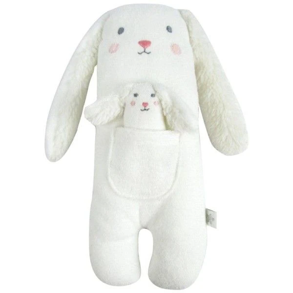 Doudou Peluche éponge De Coton Bio Lapin Et Lapinou 27cm Albetta® - Doudou Rondelets 1 Doudou Peluche éponge De Coton Bio Lapin Et Lapinou 27cm Albetta® - Doudou Rondelets