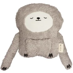 Doudou Peluche Fabbies Paresseux Gris Terre Fabelab® Coton Bio GOTS - Doudou Bio Scandinave