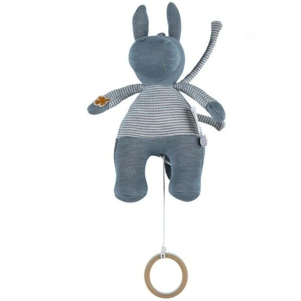 Doudou Peluche Musicale Coton Bio Paco Bleu Noukie's® - Bébé Bio 2 Doudou Peluche Musicale Coton Bio Paco Bleu Noukie's® - Bébé Bio – Image 2