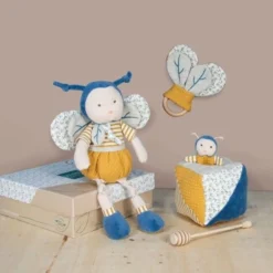 Doudou Peluche Pollen L'abeille 30cm Coton Bio Doudou Et Compagnie® - Doudou Bio Français -Jouets En Peluche Soldes doudou peluche pollen l abeille 30cm coton bio doudou et compagnie doudou bio francais 3