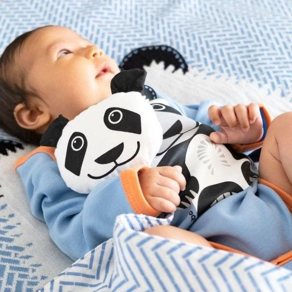 Doudou Plat 28cm Coton Bio Panda Coq En Pâte® - Doudou Coton Bio 3 Doudou Plat 28cm Coton Bio Panda Coq En Pâte® - Doudou Coton Bio – Image 3