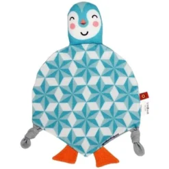 Doudou Plat à Nœuds Coton Naturel Oeko Tex Pingouin APunt Barcelona® - Doudou Bébé