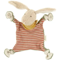 Doudou Plat à Nœuds Lapin Bio Serie Green Sigikid® 28 Cm - Doudou Plat Coton Naturel