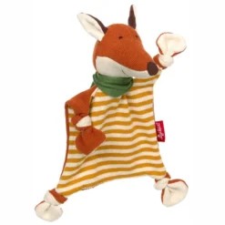 Doudou Plat à Nœuds Renard Tricoté Coton Sigikid®24 Cm - Doudou Plat Coton Naturel