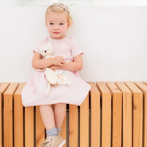 Doudou Plat Bébé Hoppa® Chat Mila Lange Mousseline Écru 24cm Coton Bio GOTS - Doudou Bébé 2 Doudou Plat Bébé Hoppa® Chat Mila Lange Mousseline Écru 24cm Coton Bio GOTS - Doudou Bébé – Image 2