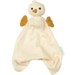 Doudou Plat Bébé Hoppa® Poussin Pico Mousseline Écru 24cm Coton Bio GOTS - Doudou Bébé