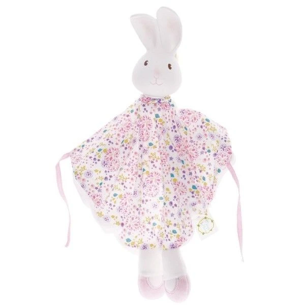 Doudou Plat Caoutchouc Naturel & Coton Havah La Lapine 28cm Meiya & Alvin® - Jouet Bio 1 Doudou Plat Caoutchouc Naturel & Coton Havah La Lapine 28cm Meiya & Alvin® - Jouet Bio