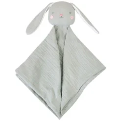 Doudou Plat Carré Lange Mousseline De Coton Bio Lapin Albetta® 35cm - Lange Doudou