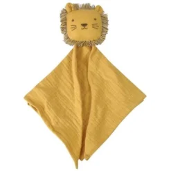 Doudou Plat Carré Lange Mousseline De Coton Bio Lion Albetta® 35cm - Lange Doudou