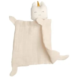 Doudou Plat Carré Licorne Blanche & MielFabelab® Coton Bio GOTS- Doudou Bio Scandinave -Jouets En Peluche Soldes doudou plat carre licorne blanche miel fabelab coton bio gots doudou bio scandinave 1