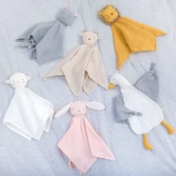 Doudou Plat Carré Mousseline De Coton Bio Hippopotame Albetta® 35cm - Lange Doudou -Jouets En Peluche Soldes doudou plat carre mousseline de coton bio hippopotame albetta lange doudou 1