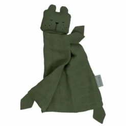 Doudou Plat Carré Ours Olive Fabelab® Mousseline Coton Bio GOTS- Doudou Bio Scandinave -Jouets En Peluche Soldes doudou plat carre ours olive fabelab mousseline coton bio gots doudou bio scandinave 1