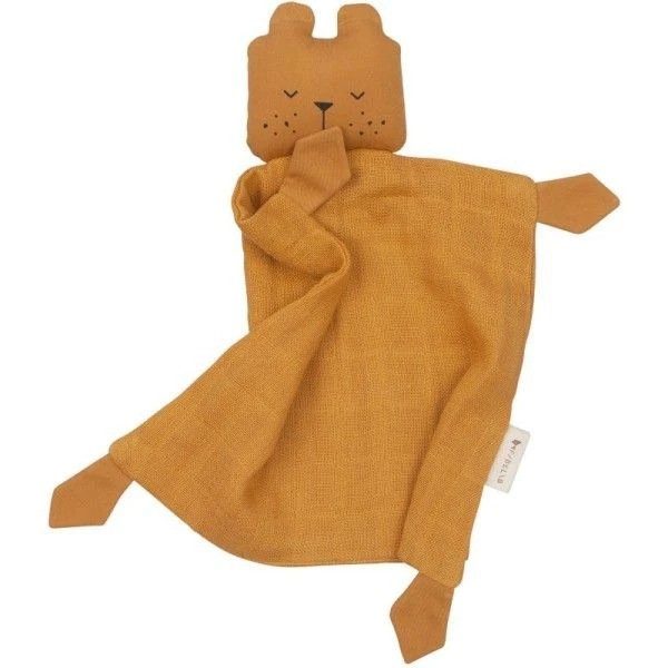 Doudou Plat Carré Ours Paresseux Ocre 34cm Fabelab® Coton Bio GOTS- Doudou Bio Scandinave 2 Doudou Plat Carré Ours Paresseux Ocre 34cm Fabelab® Coton Bio GOTS- Doudou Bio Scandinave – Image 2