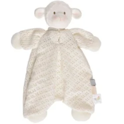 Doudou Plat Coton Bio & Caoutchouc Naturel Bahbah L'agneau Tikiri® - Jouet Bio