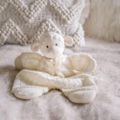 Doudou Plat Coton Bio & Caoutchouc Naturel Bahbah L'agneau Tikiri® - Jouet Bio -Jouets En Peluche Soldes doudou plat coton bio caoutchouc naturel bahbah l agneau tikiri jouet bio 4