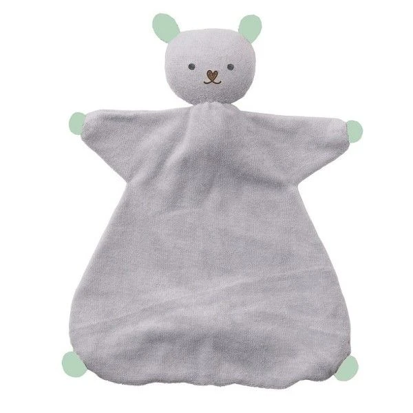 Doudou Plat Hoppa® Coton Bio Souris Indy Gris Argent & Vert Menthe - Doudou Bio Equitable 1 Doudou Plat Hoppa® Coton Bio Souris Indy Gris Argent & Vert Menthe - Doudou Bio Equitable