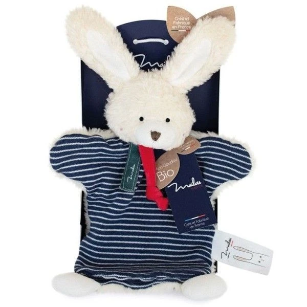 Doudou Plat Marionnette Lapin 25 Cm Maïlou Tradition® Coton Bio - Doudou Bio Français 2 Doudou Plat Marionnette Lapin 25 Cm Maïlou Tradition® Coton Bio - Doudou Bio Français – Image 2