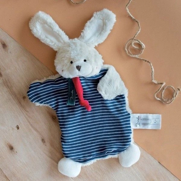 Doudou Plat Marionnette Lapin 25 Cm Maïlou Tradition® Coton Bio - Doudou Bio Français 3 Doudou Plat Marionnette Lapin 25 Cm Maïlou Tradition® Coton Bio - Doudou Bio Français – Image 3