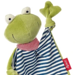 Doudou Plat Mouchoir Sigikid® Grenouille Marinière Green 27cm - Doudou Bio -Jouets En Peluche Soldes doudou plat mouchoir sigikid grenouille mariniere green doudou bio 2