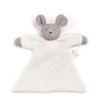 Doudou Plat Nanchen® Natur Souris Coton Bio Eponge (Kba) Gris Ecru 23cm - Jouets Bio