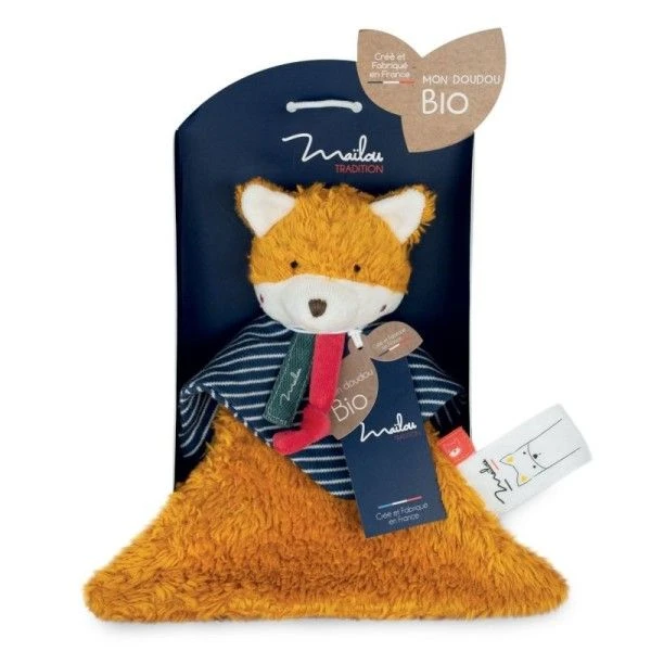 Doudou Plat Renard 22 Cm Maïlou Tradition® Coton Bio - Doudou Bio Fait En France 3 Doudou Plat Renard 22 Cm Maïlou Tradition® Coton Bio - Doudou Bio Fait En France – Image 3
