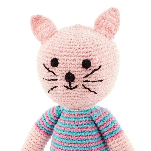 Doudou Poupée Chat 40cm Pebble® Maille Crochet Coton Bio - Doudou Bébé Bio 2 Doudou Poupée Chat 40cm Pebble® Maille Crochet Coton Bio - Doudou Bébé Bio – Image 2