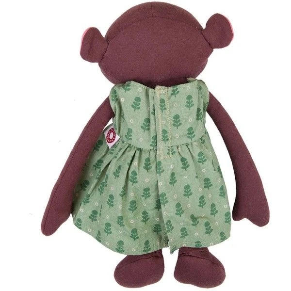 Doudou Poupée Coton Bio Singe 'Frida' 32cm Robe Verte Franck & Fischer - Peluche Coton Bio 2 Doudou Poupée Coton Bio Singe 'Frida' 32cm Robe Verte Franck & Fischer - Peluche Coton Bio – Image 2