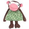 Doudou Poupée Coton Bio Singe 'Frida' 32cm Robe Verte Franck & Fischer - Peluche Coton Bio