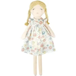 Grande Poupée De Tissu Fleurie Georgia 40 Cm Coton Bio Albetta® - Poupée Tissu Bio